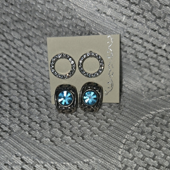 Aquamarine and Silver Earrings Set - Picture 1 of 2